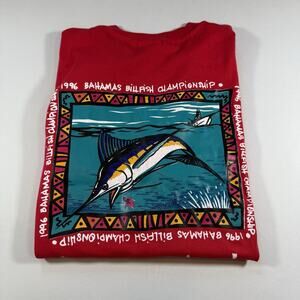 Vintage 90s Beefy-T Bahamas Billfish Championship T-shirt Red Adult Large